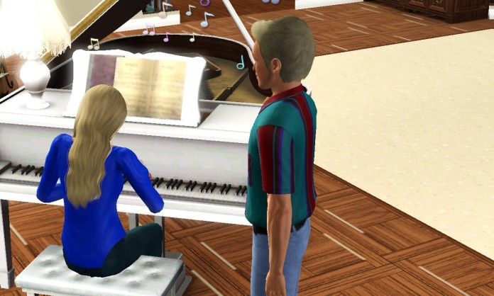 Cian Watching Theresa Play Piano (Medium)